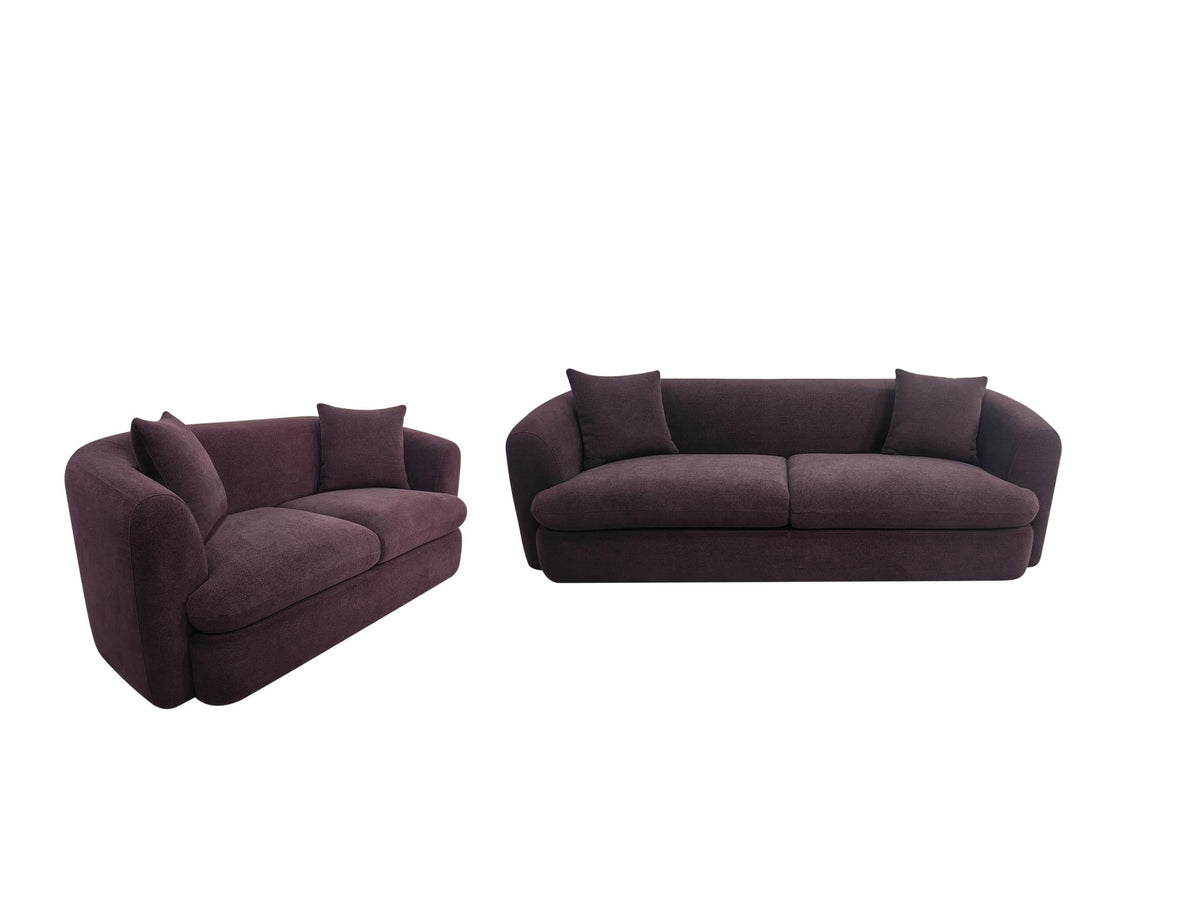 Delroy Aubergine Stationary Sofa Set by Coaster at Eve Furniture