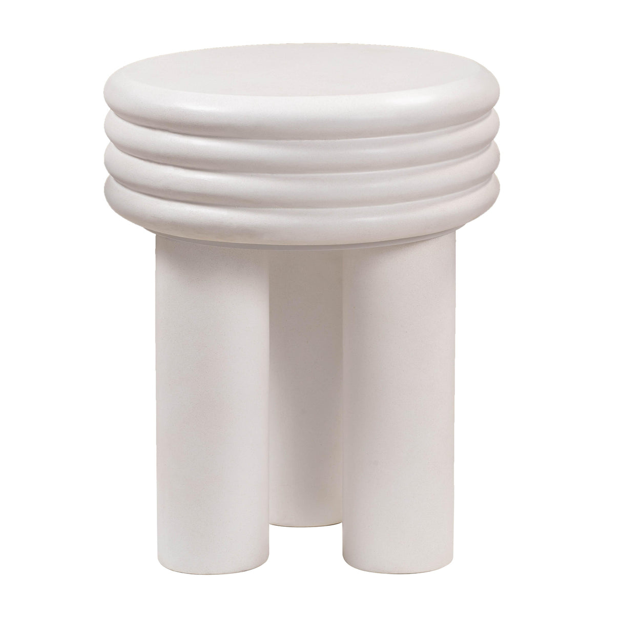 Delta Ivory Concrete Side Table by TOV Furniture at Eve Furniture