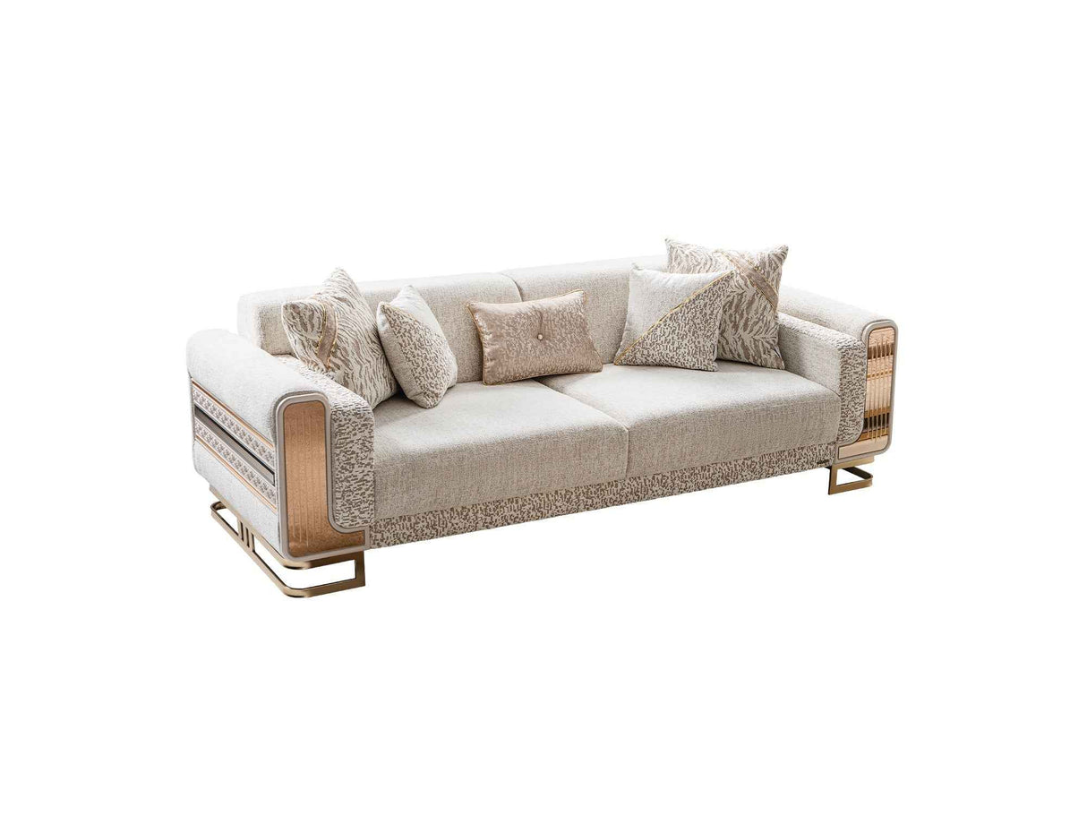 Delux Convertible Loveseat Cream by Furnia at Eve Furniture