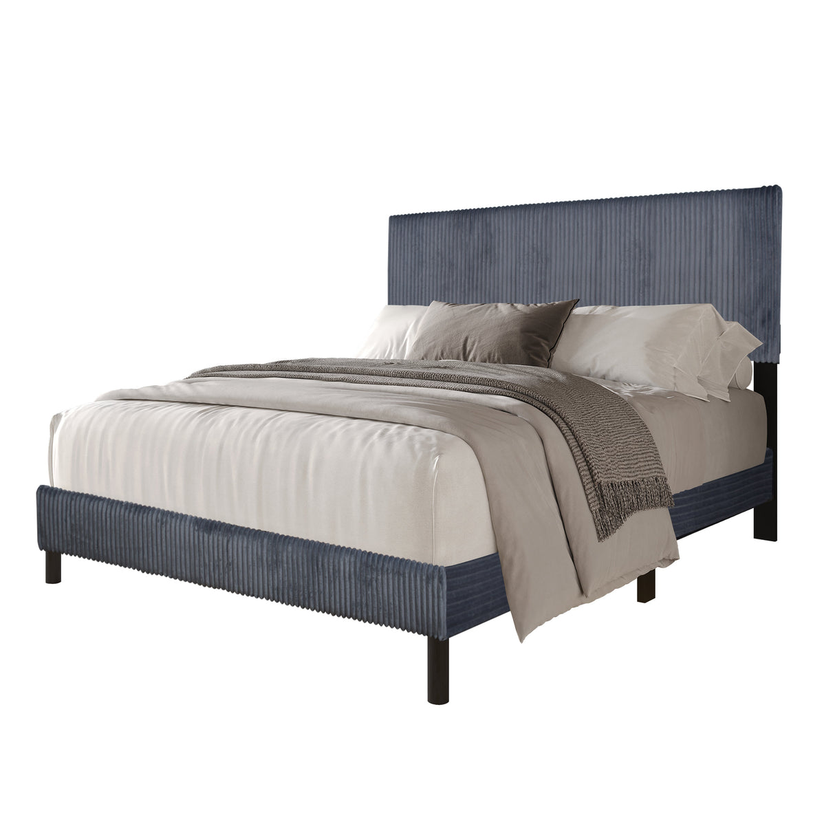 Deluxe Grey Full Platform Bed by Happy Homes at Eve Furniture