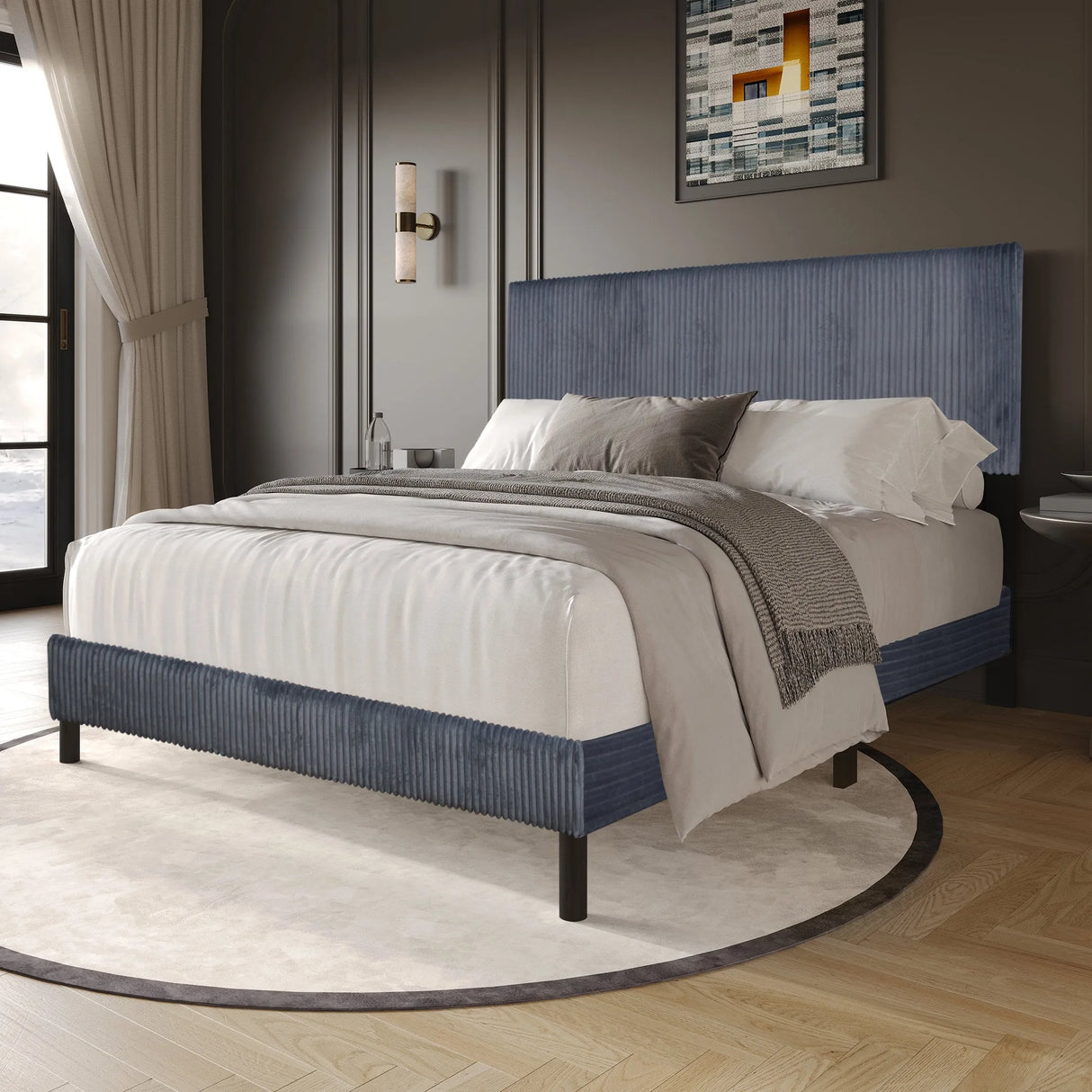 Deluxe Grey Twin Platform Bed by Happy Homes at Eve Furniture