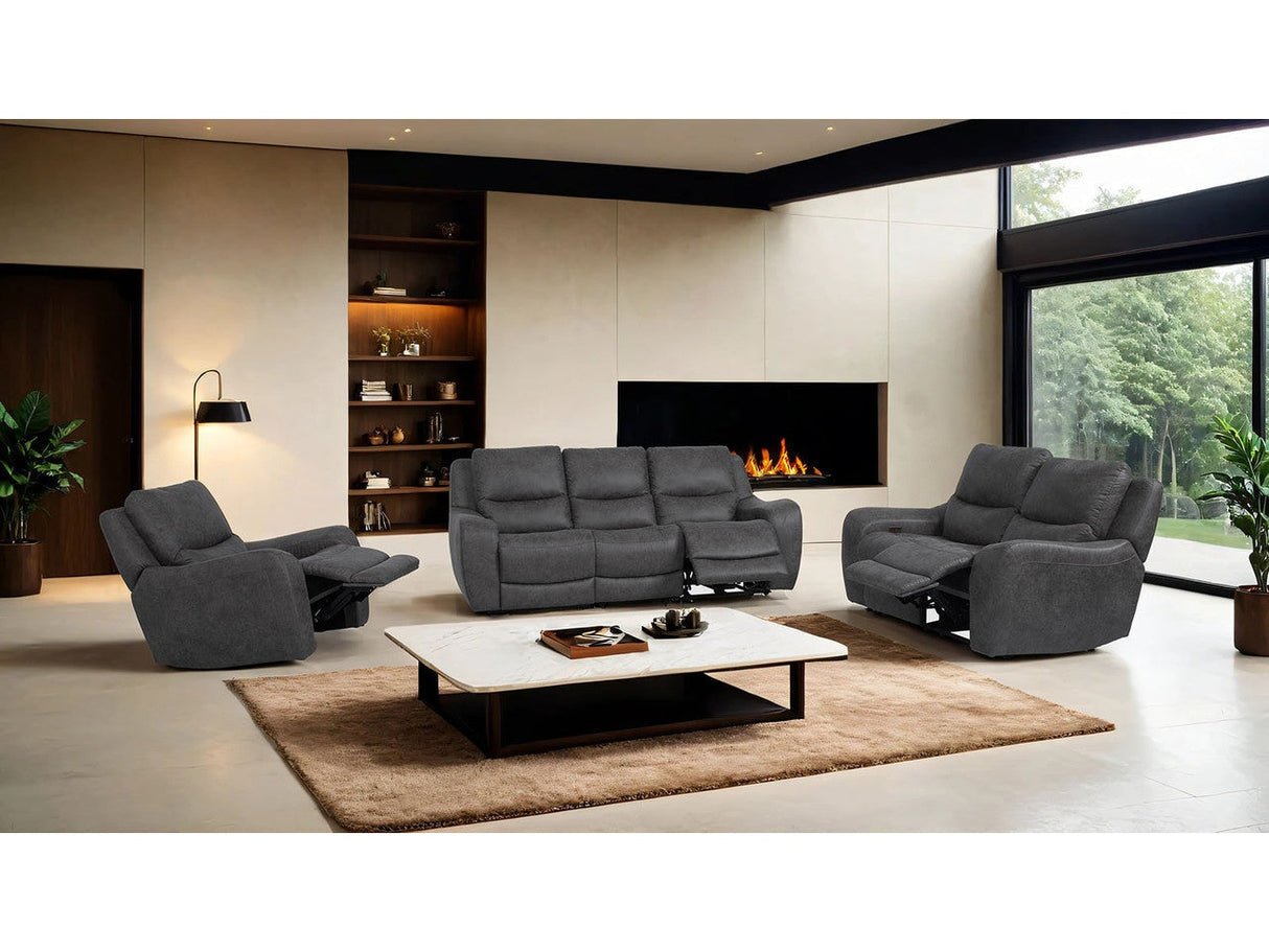 Demetrius Dark Gray Power Sofa & Loveseat by Furniture of America at Eve Furniture