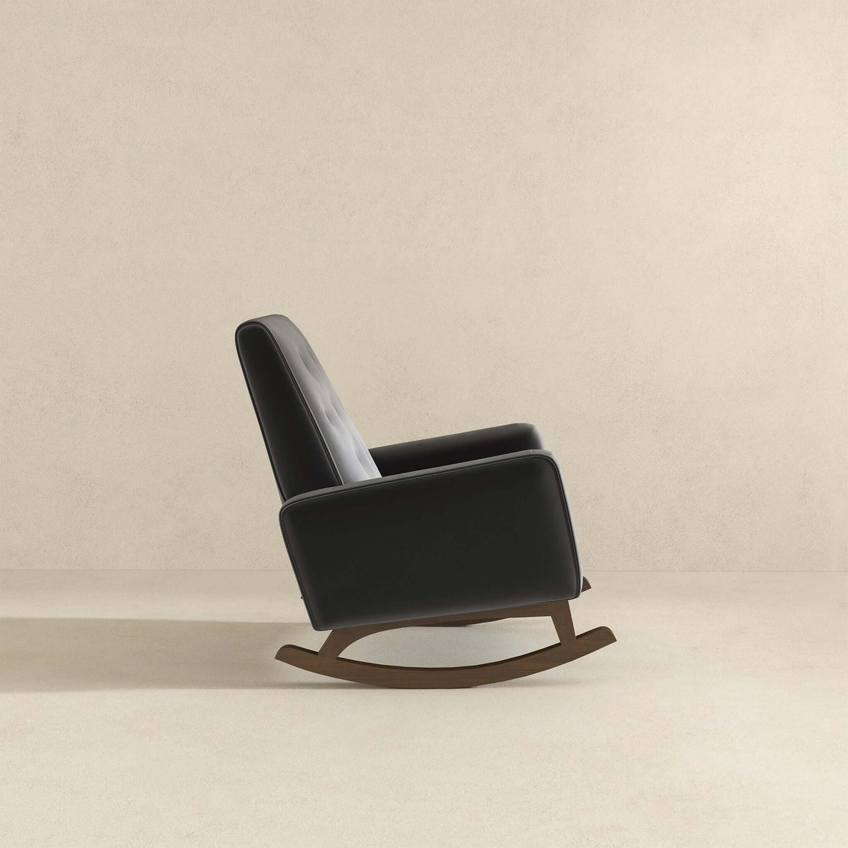 Demetrius Dark Grey Fabric Solid Wood Rocking Chair by Ashcroft Furniture at Eve Furniture