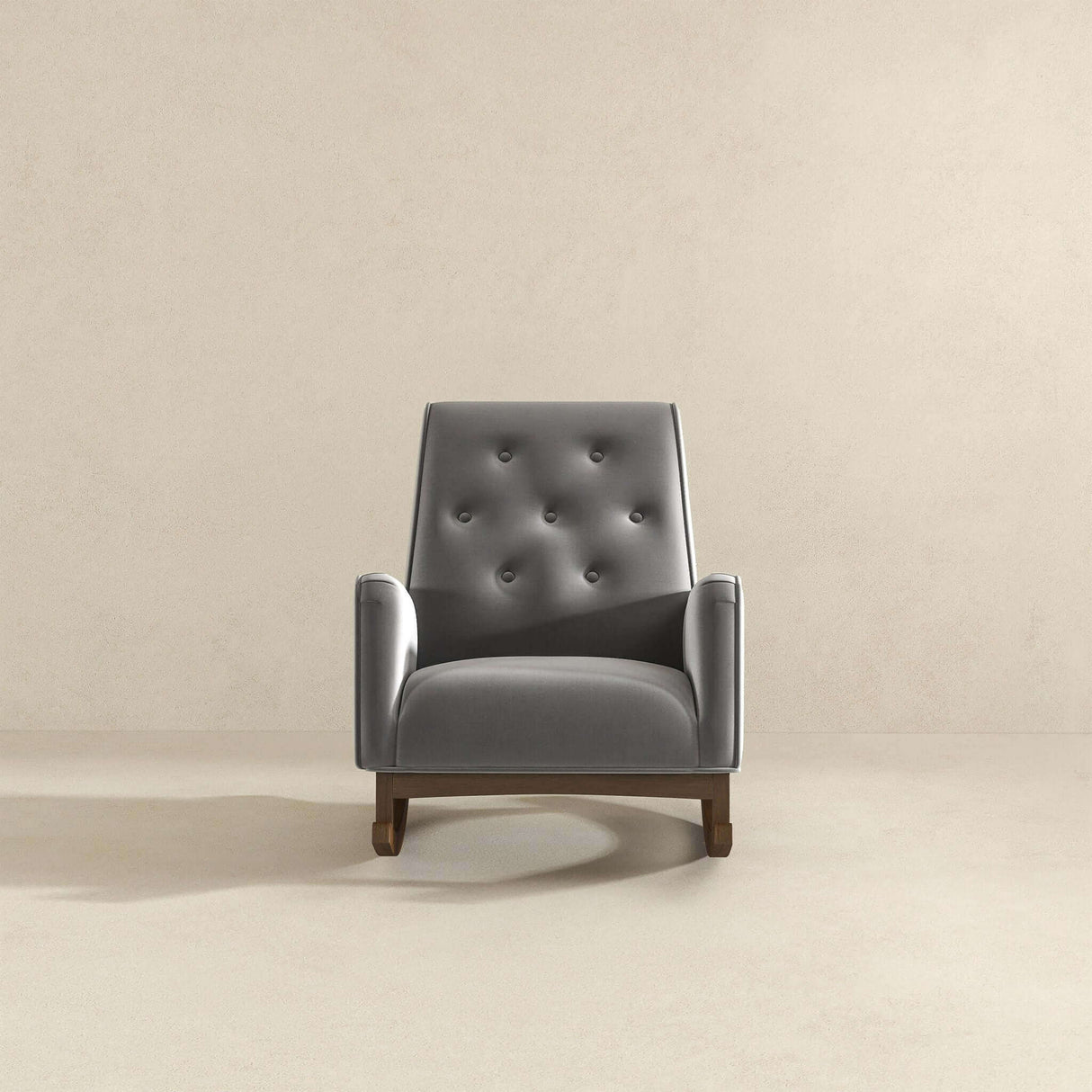 Demetrius Light Grey Fabric Solid Wood Rocking Chair by Ashcroft Furniture at Eve Furniture