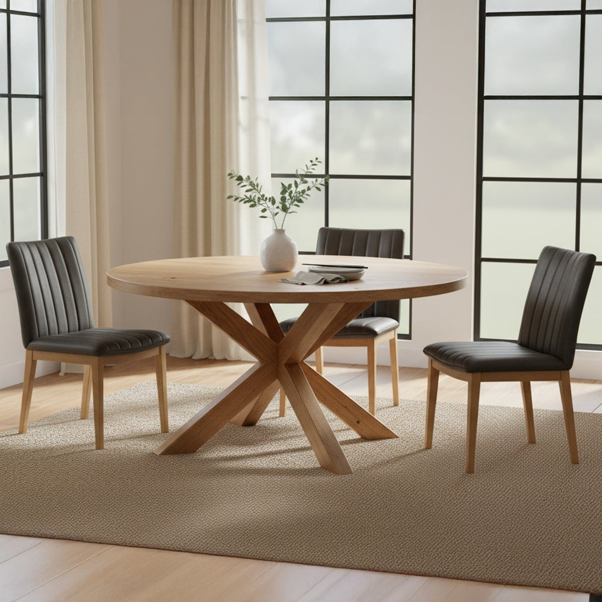 Demi Brown Dining Leather Chair (Set of 2) by MOES at Eve Furniture
