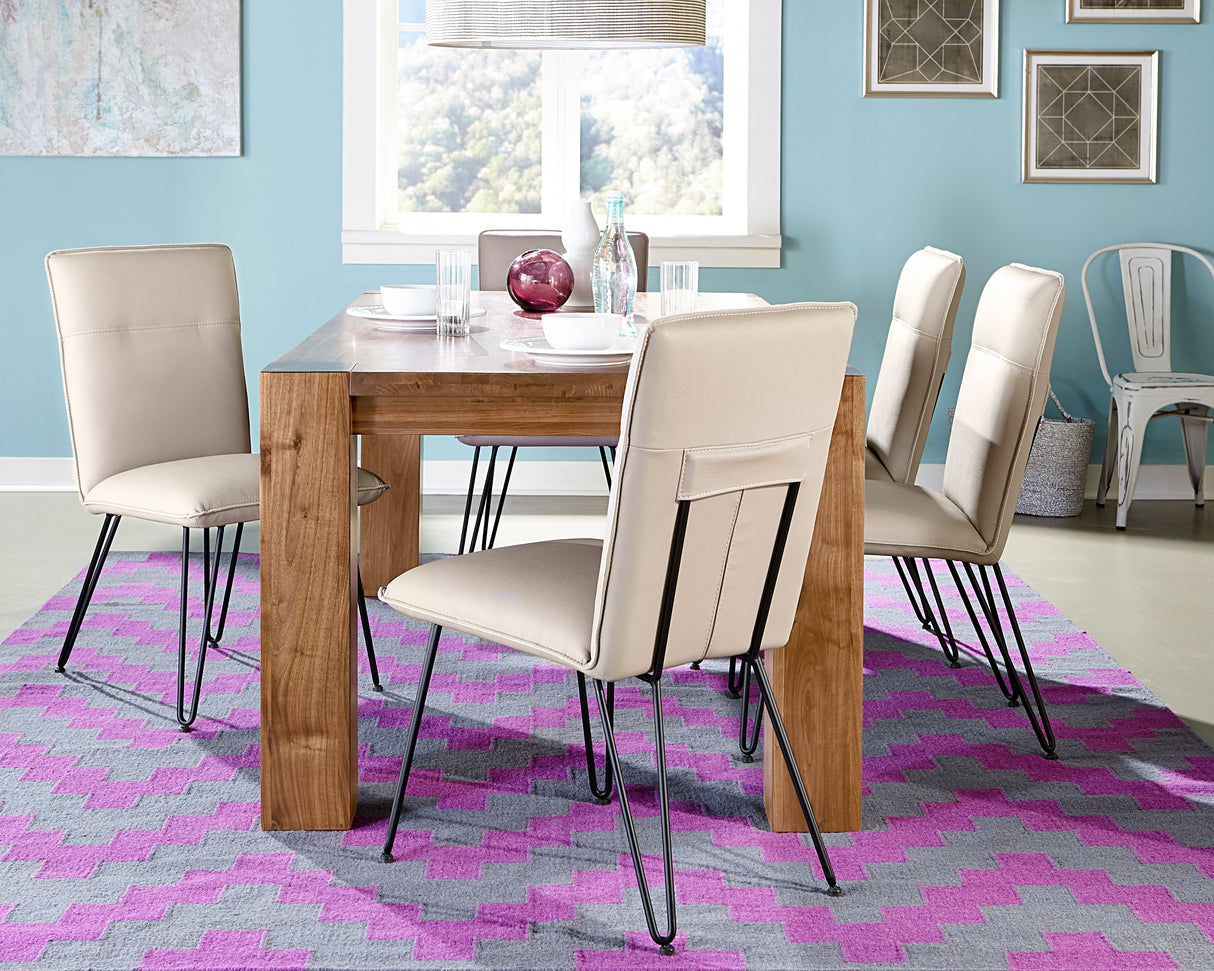 Demi Hairpin Leg Modern Dining Chair in Taupe (Set of 2) by Modus Furniture at Eve Furniture