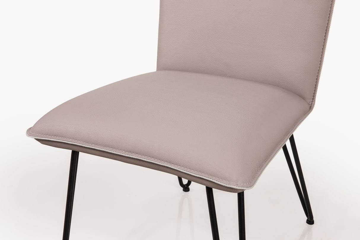 Demi Hairpin Leg Modern Dining Chair in Taupe (Set of 2) by Modus Furniture at Eve Furniture