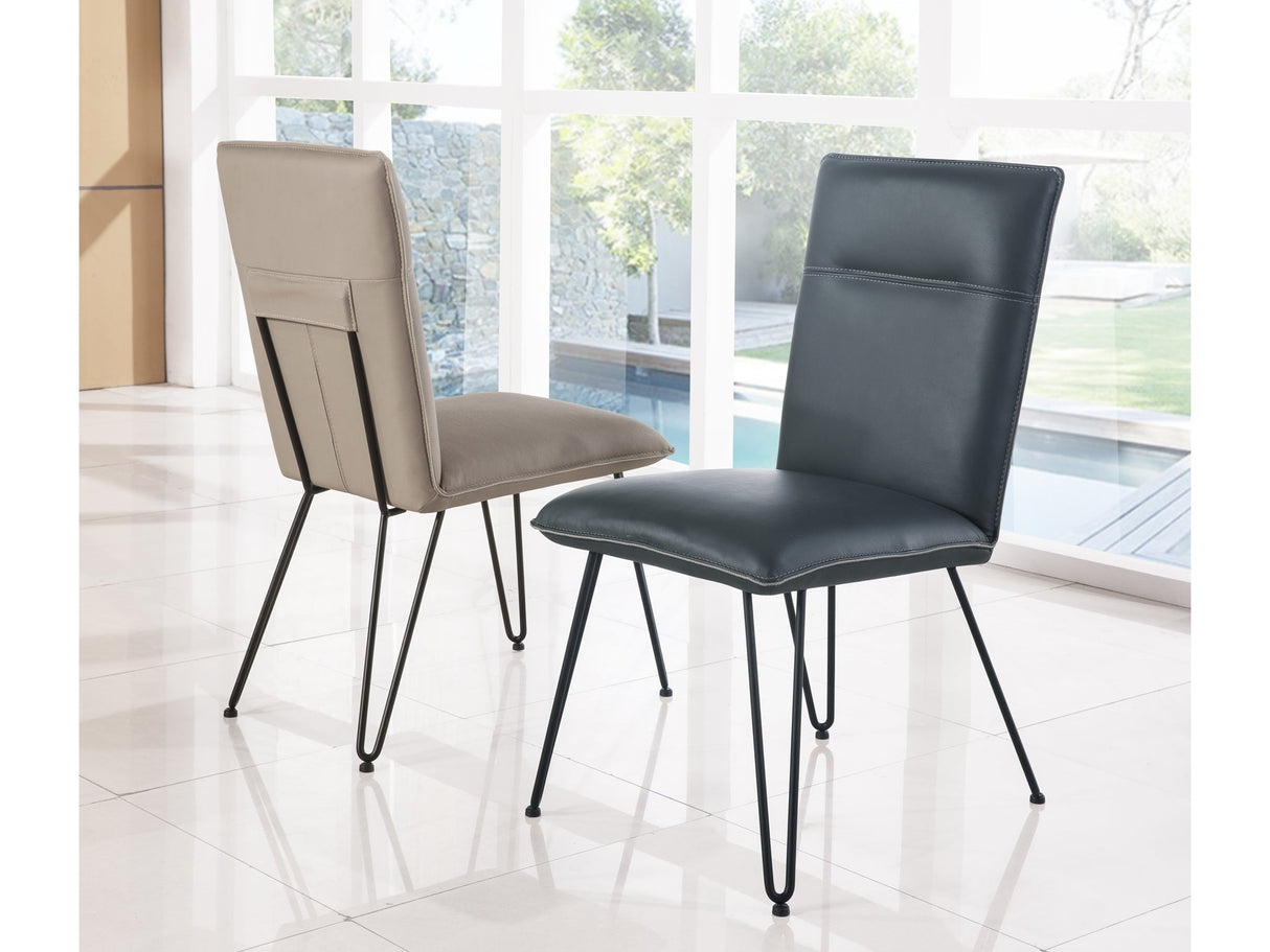 Demi Hairpin Leg Modern Dining Chair in Taupe (Set of 2) by Modus Furniture at Eve Furniture