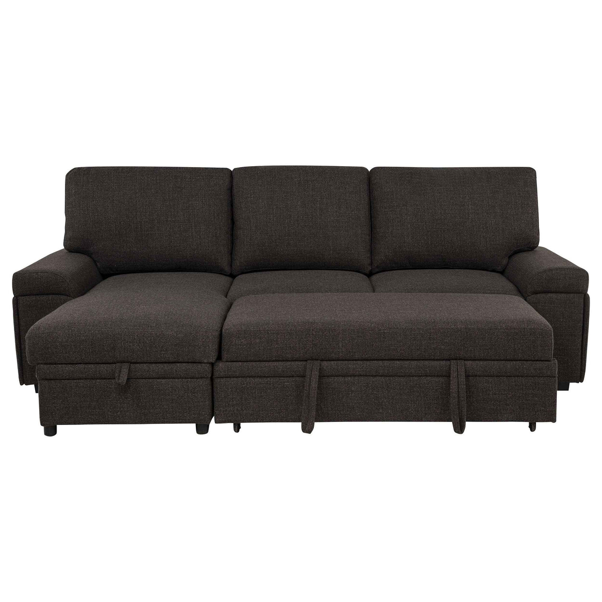 Demko Brown Sleeper Sectional Sofa with Speaker and Storage Chaise by Coaster at Eve Furniture