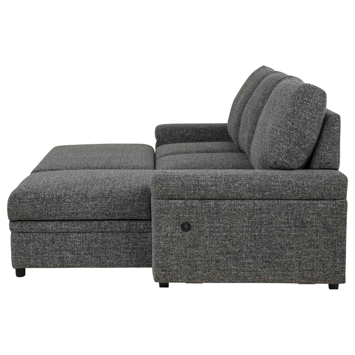 Demko Granite Sleeper Sectional Sofa with Speaker and Storage Chaise by Coaster at Eve Furniture