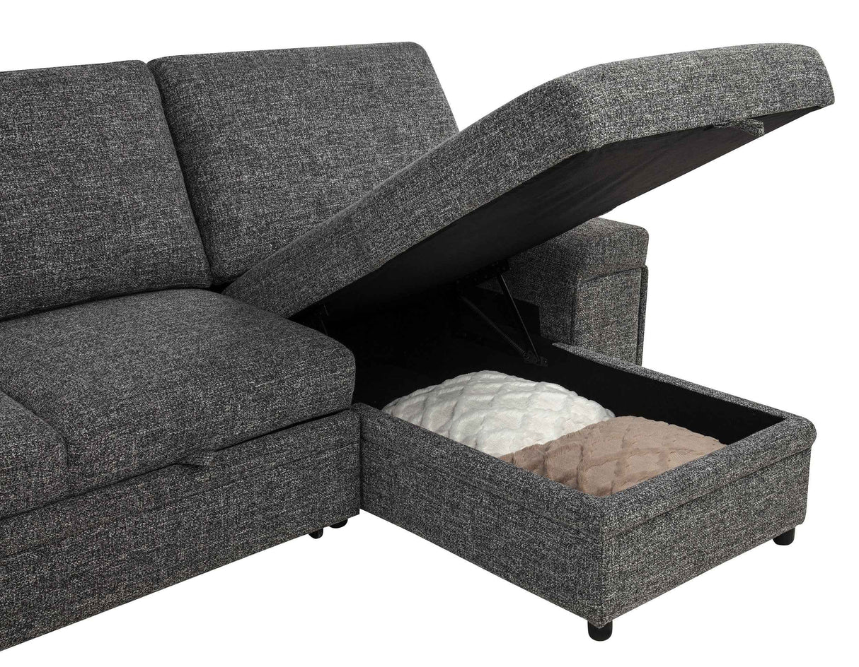 Demko Granite Sleeper Sectional Sofa with Speaker and Storage Chaise by Coaster at Eve Furniture