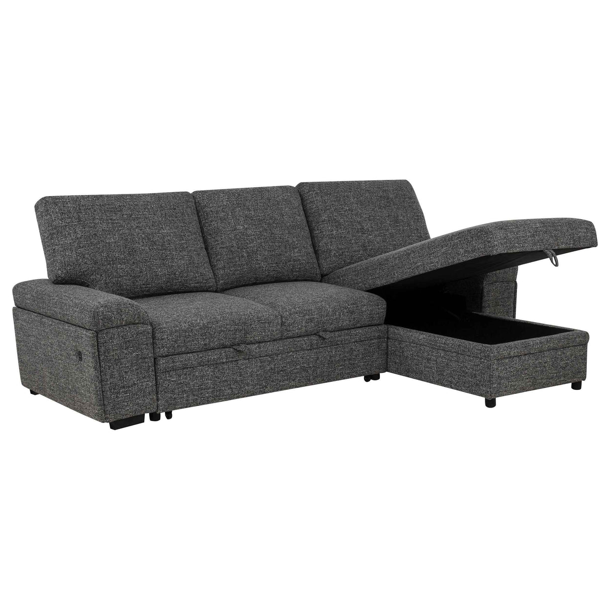 Demko Granite Sleeper Sectional Sofa with Speaker and Storage Chaise by Coaster at Eve Furniture
