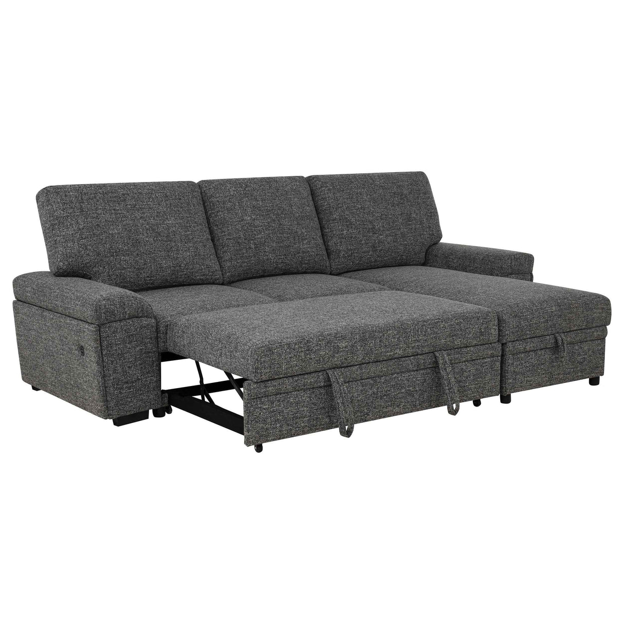 Demko Granite Sleeper Sectional Sofa with Speaker and Storage Chaise by Coaster at Eve Furniture