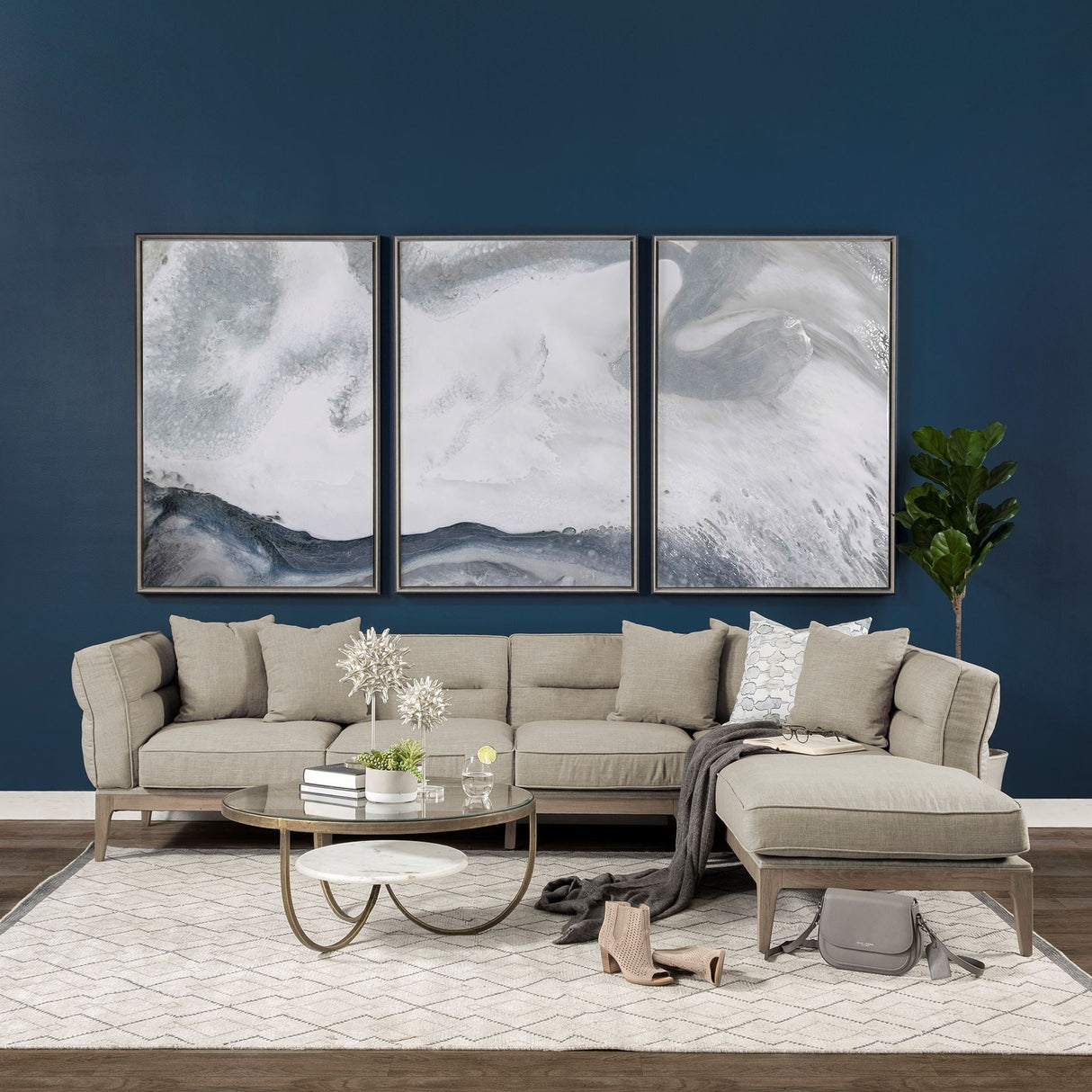 Denali III Beige Upholstered Wooden Frame Sectional by Mercana at Eve Furniture