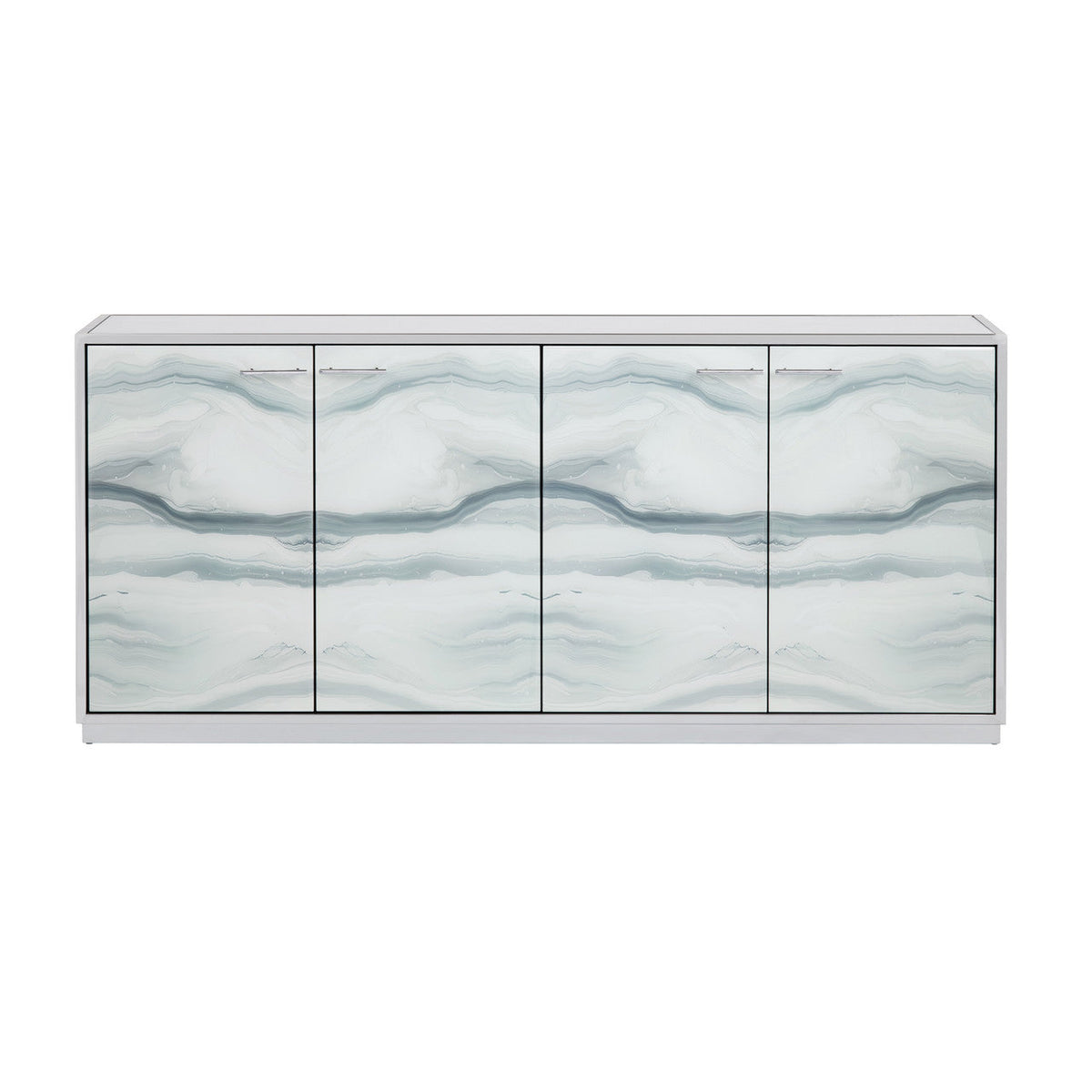 Denali White/Gray Four-Door Sideboard by Crestview at Eve Furniture