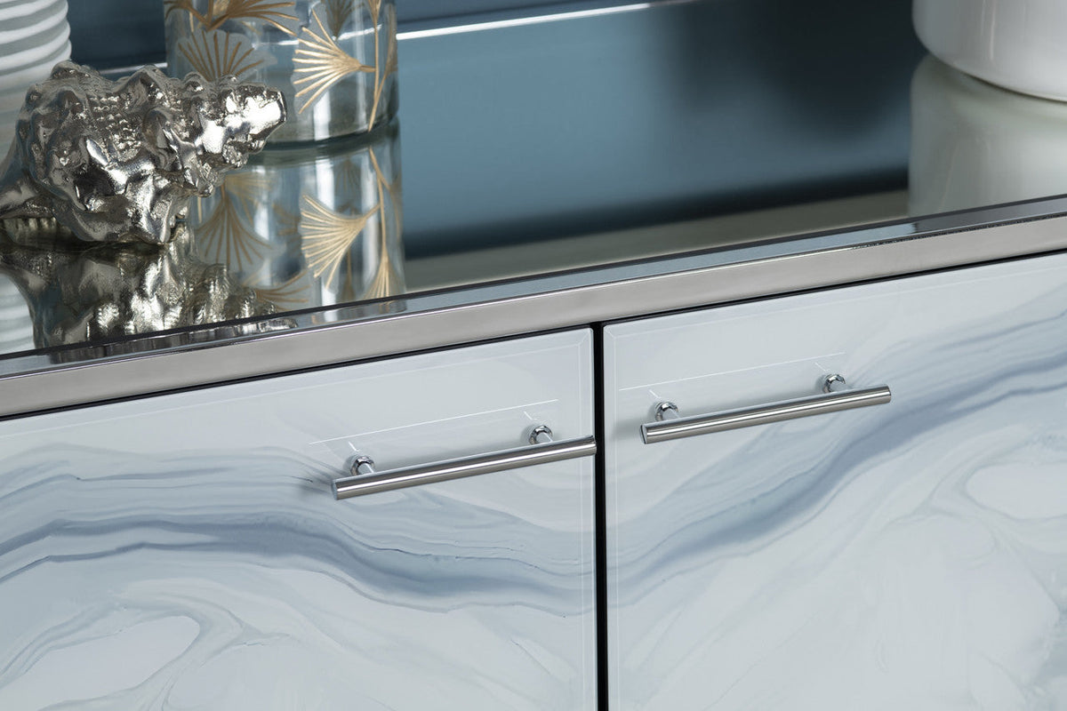 Denali White/Gray Four-Door Sideboard by Crestview at Eve Furniture
