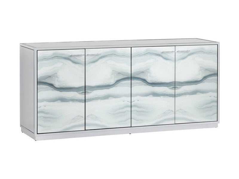 Denali White/Gray Four-Door Sideboard by Crestview at Eve Furniture