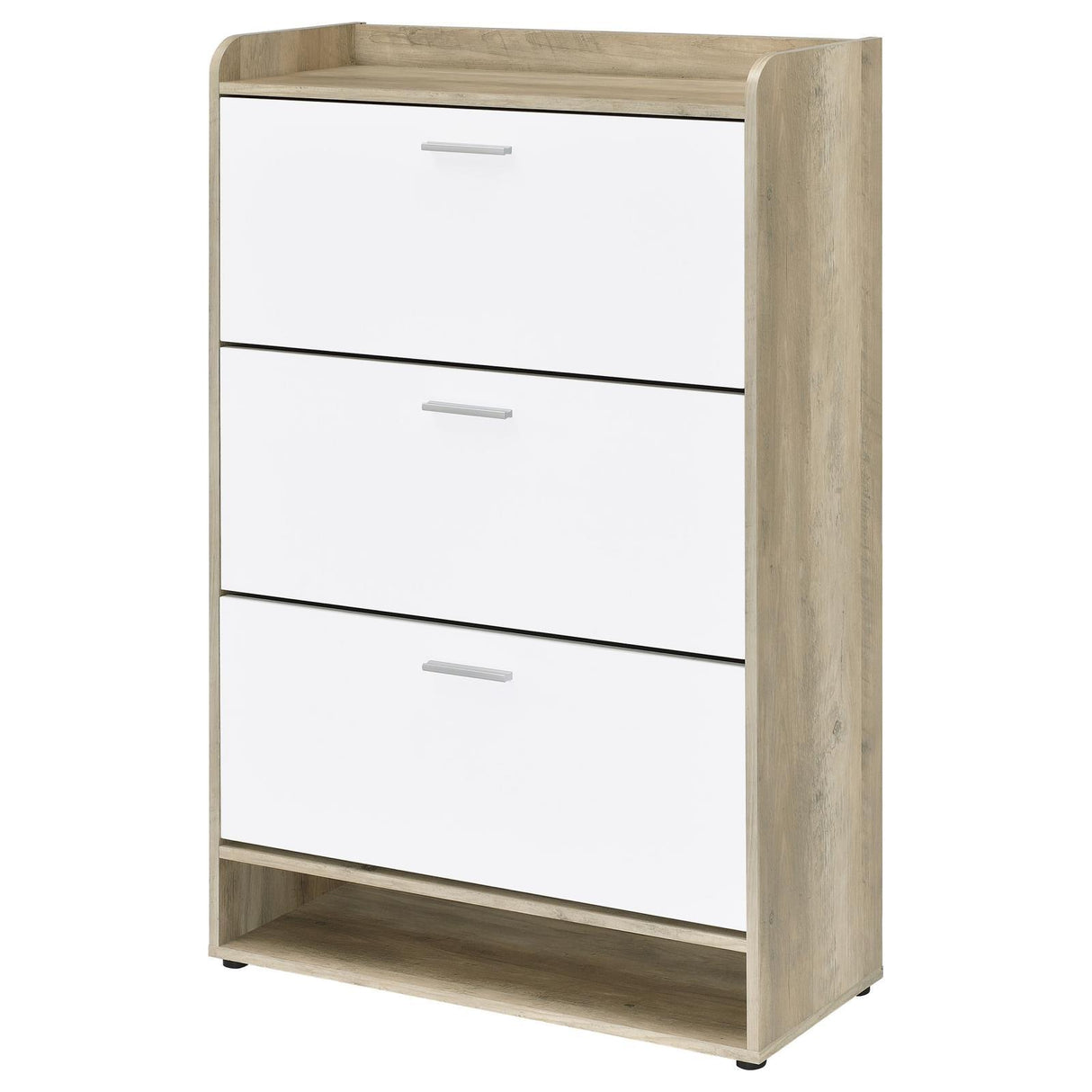 Denia Antique Pine and White 3-tier Shoe Storage Cabinet by Coaster at Eve Furniture