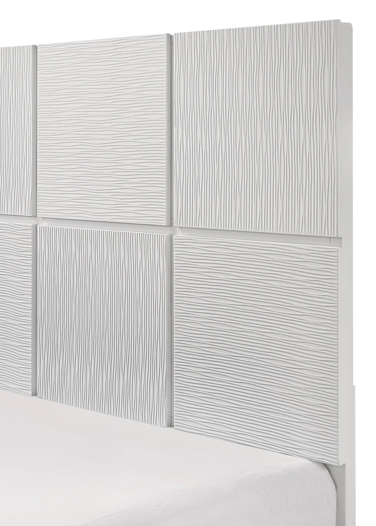 Denker White King Panel Bed by Crown Mark at Eve Furniture