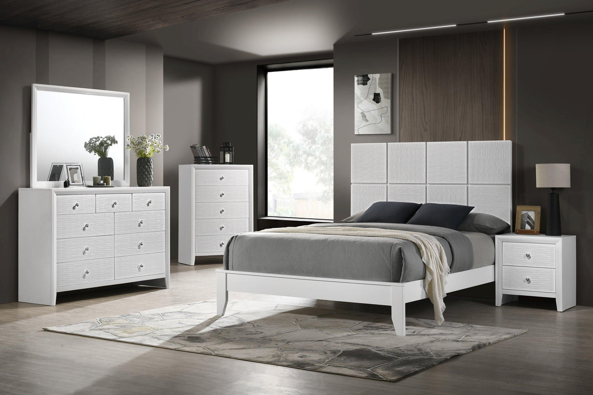 Denker White Panel Bedroom Set by Crown Mark at Eve Furniture