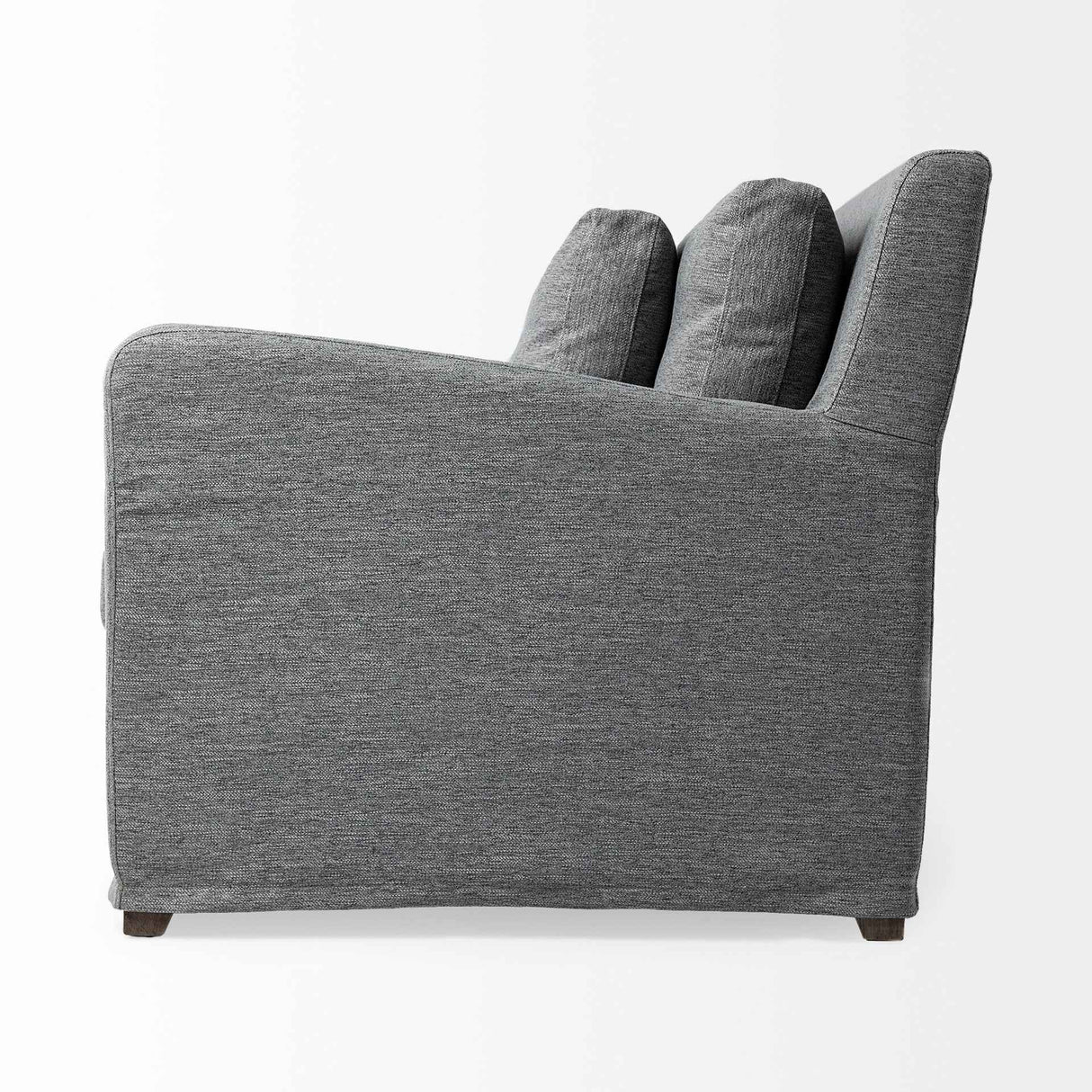 Denly II 92 Inch Slipcover Three Seater Sofa In Casterock Gray by Mercana at Eve Furniture