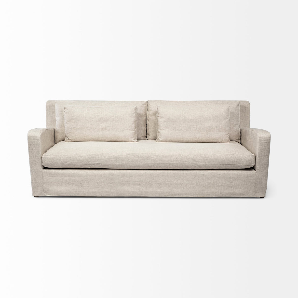 Denly II Beige Slipcover Three Seater Sofa by Mercana at Eve Furniture