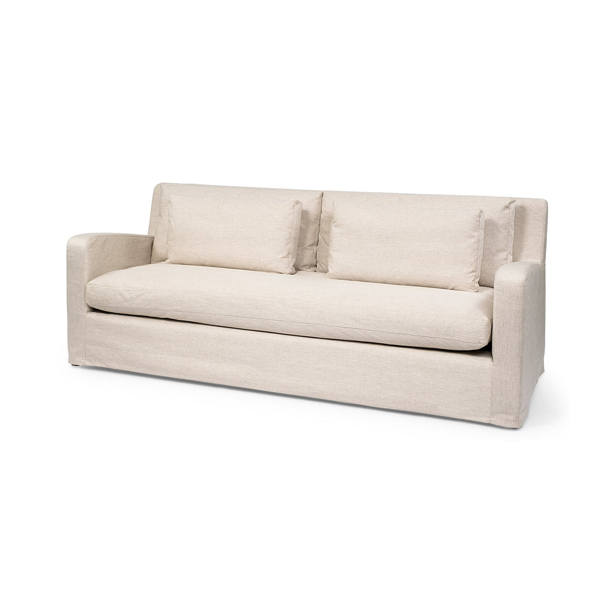 Denly II Beige Slipcover Three Seater Sofa by Mercana at Eve Furniture