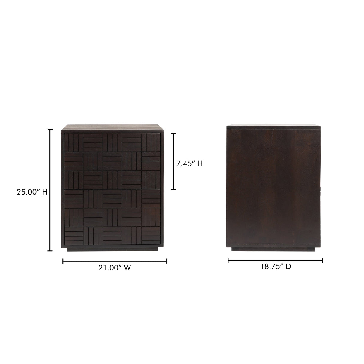 Denman Dark Brown Nightstand by MOES at Eve Furniture