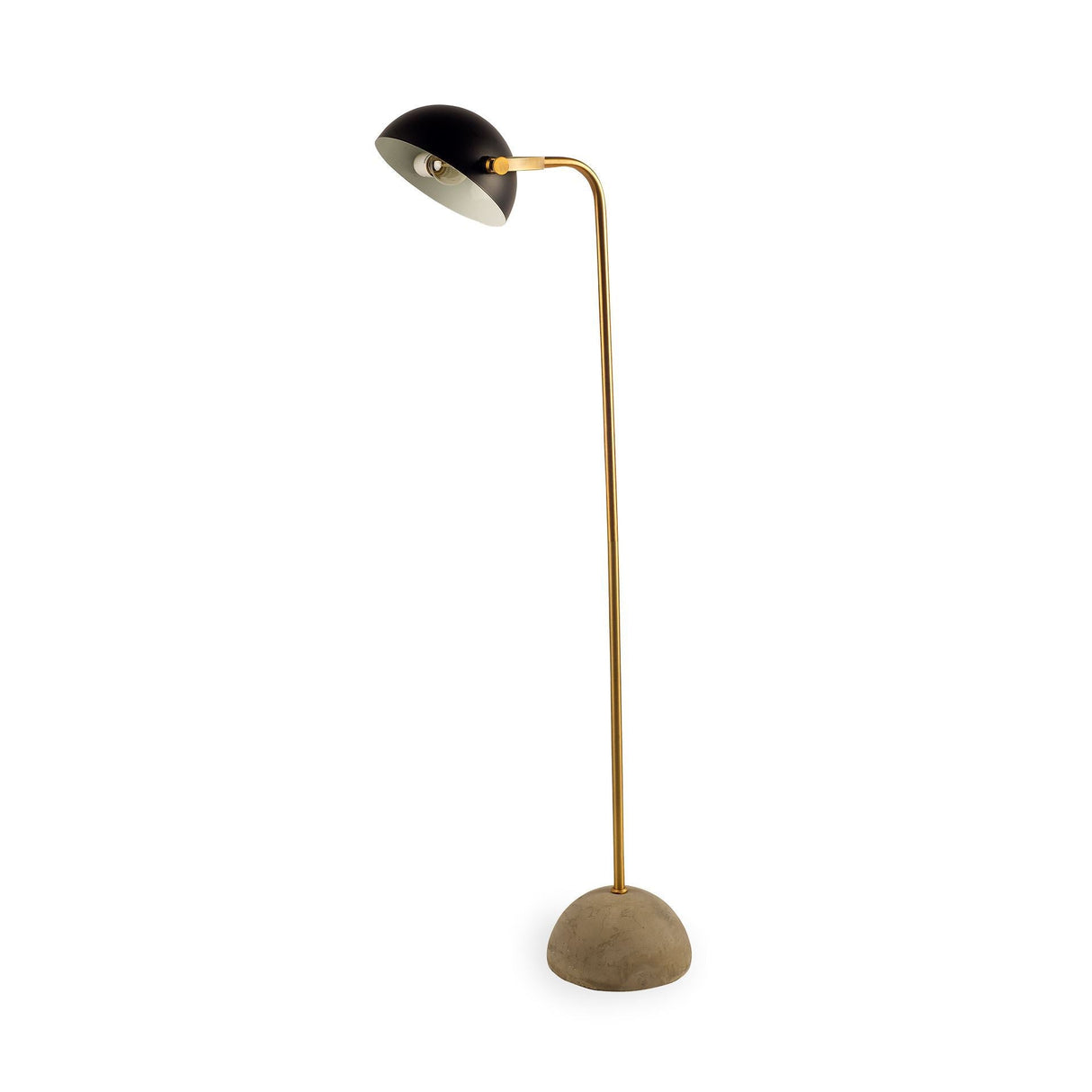 Denmark Black/Gold Concrete Base Metal Shade Floor Lamp by Mercana at Eve Furniture
