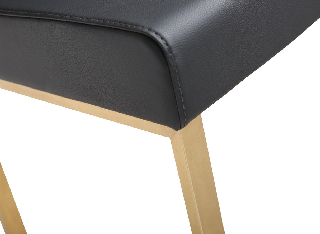 Denmark Performance Vegan Leather Stool with Gold Base - Set of 2 by TOV Furniture at Eve Furniture