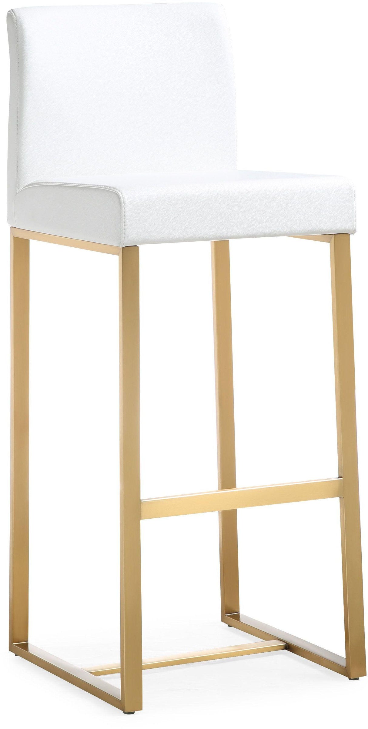 Denmark Performance Vegan Leather Stool with Gold Base - Set of 2 by TOV Furniture at Eve Furniture