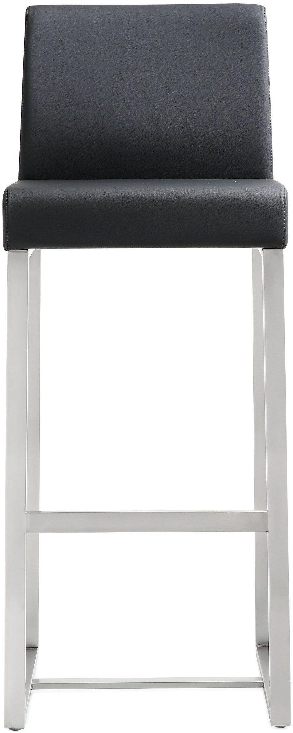 Denmark Performance Vegan Leather Stool with Silver Base - Set of 2 by TOV Furniture at Eve Furniture