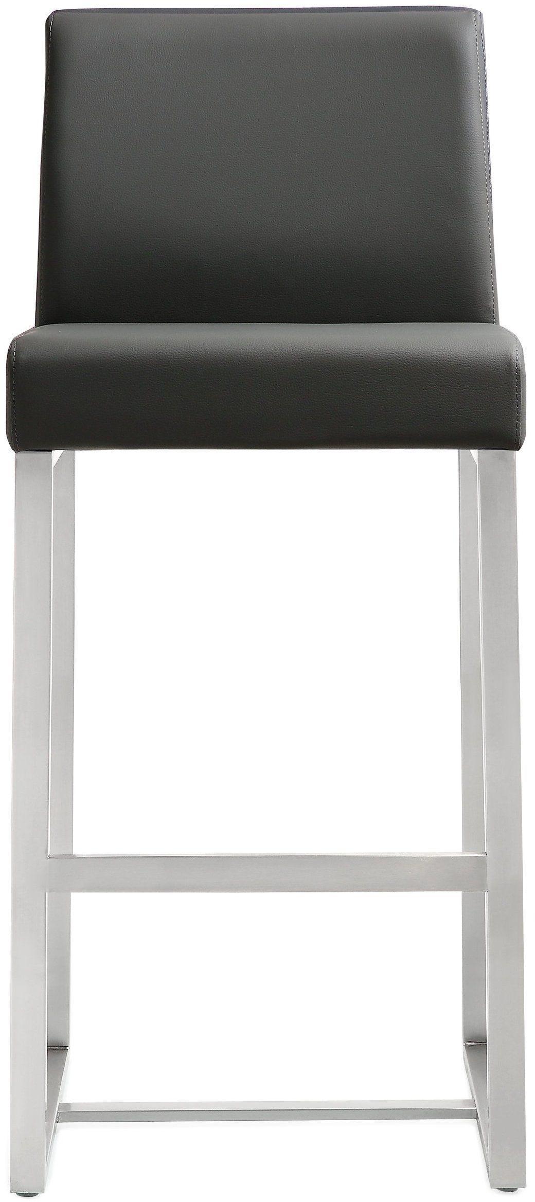 Denmark Performance Vegan Leather Stool with Silver Base - Set of 2 by TOV Furniture at Eve Furniture