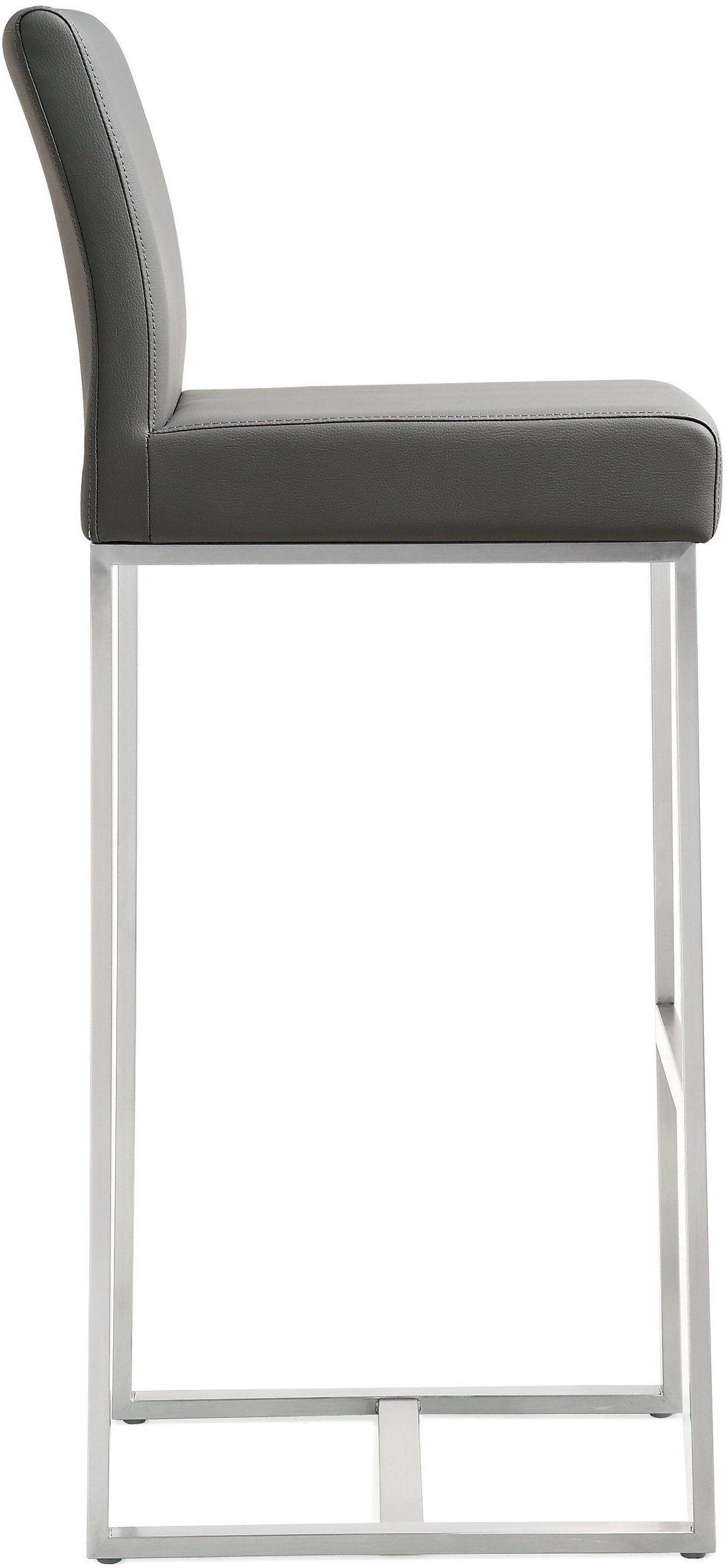 Denmark Performance Vegan Leather Stool with Silver Base - Set of 2 by TOV Furniture at Eve Furniture
