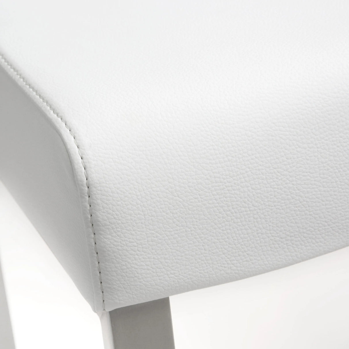 Denmark Performance Vegan Leather Stool with Silver Base - Set of 2 by TOV Furniture at Eve Furniture