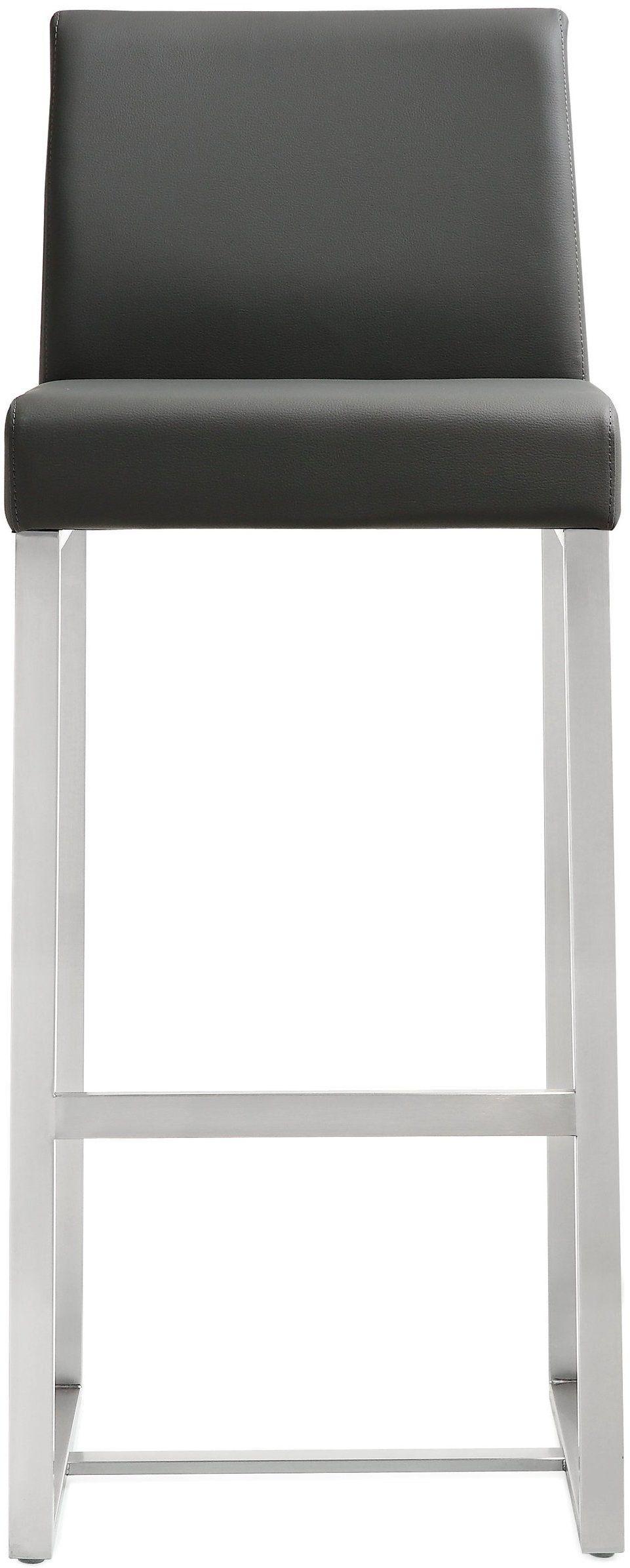 Denmark Performance Vegan Leather Stool with Silver Base - Set of 2 by TOV Furniture at Eve Furniture