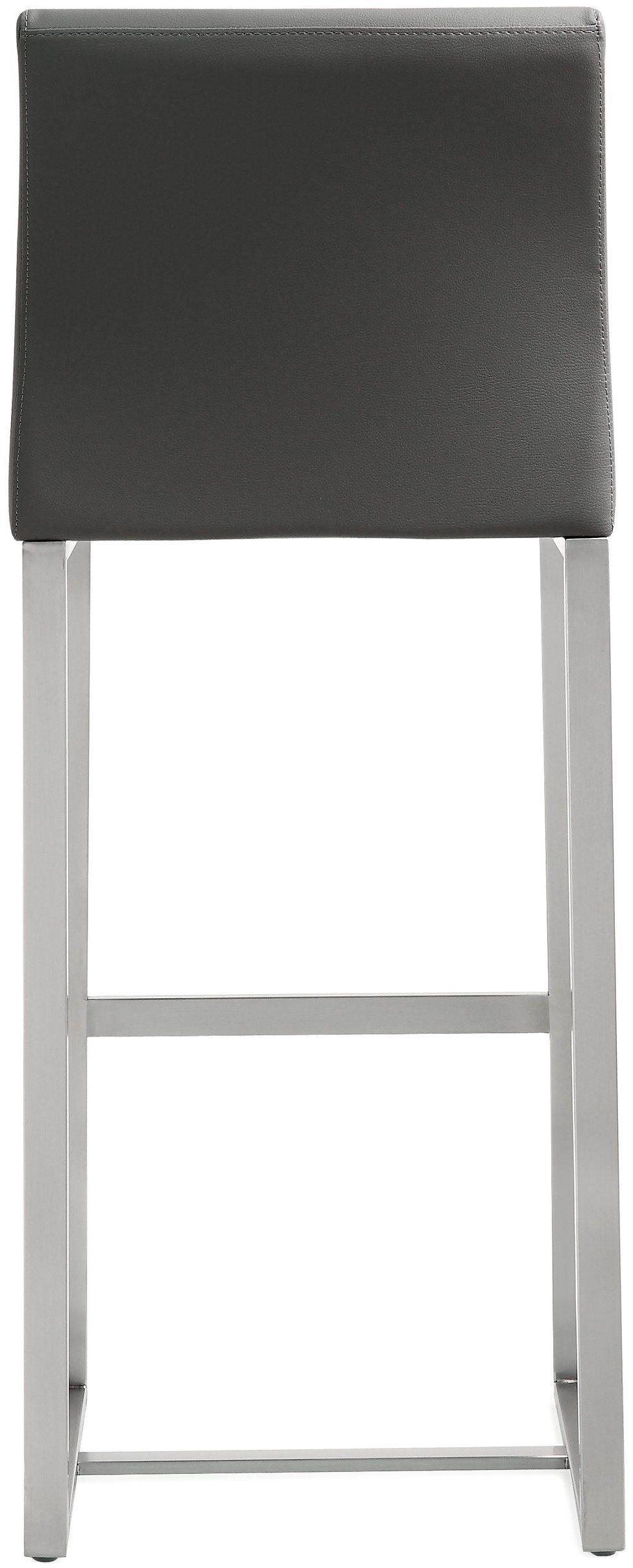 Denmark Performance Vegan Leather Stool with Silver Base - Set of 2 by TOV Furniture at Eve Furniture