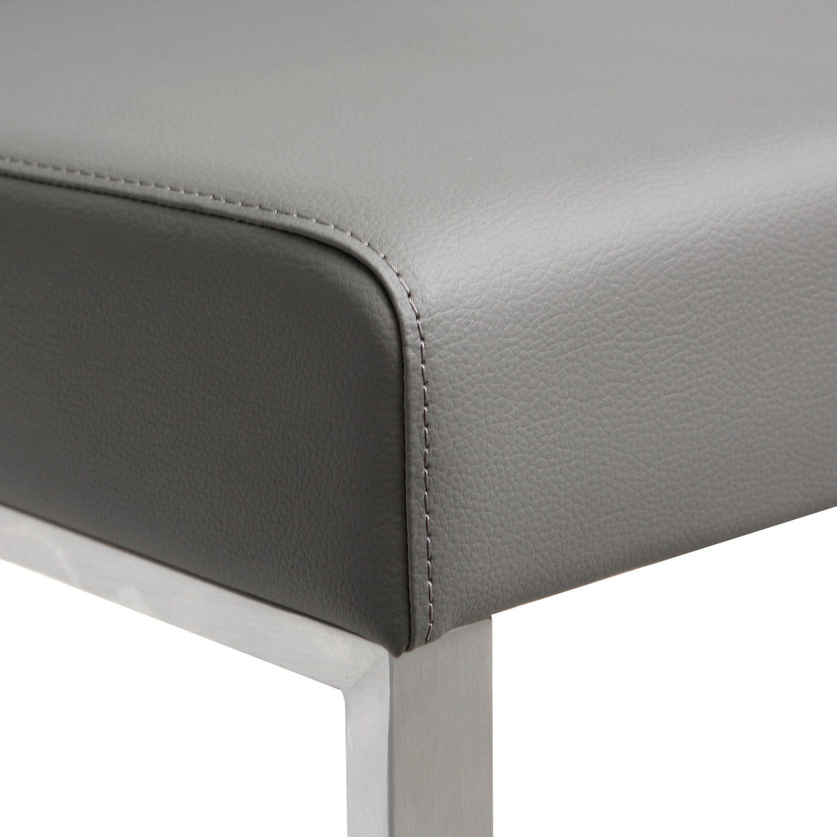 Denmark Performance Vegan Leather Stool with Silver Base - Set of 2 by TOV Furniture at Eve Furniture