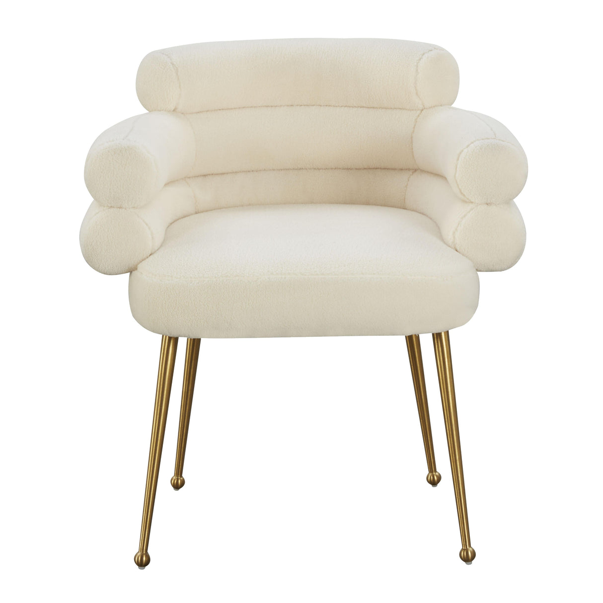 Dente Cream Performance Faux Sheepskin Dining Chair by TOV Furniture at Eve Furniture