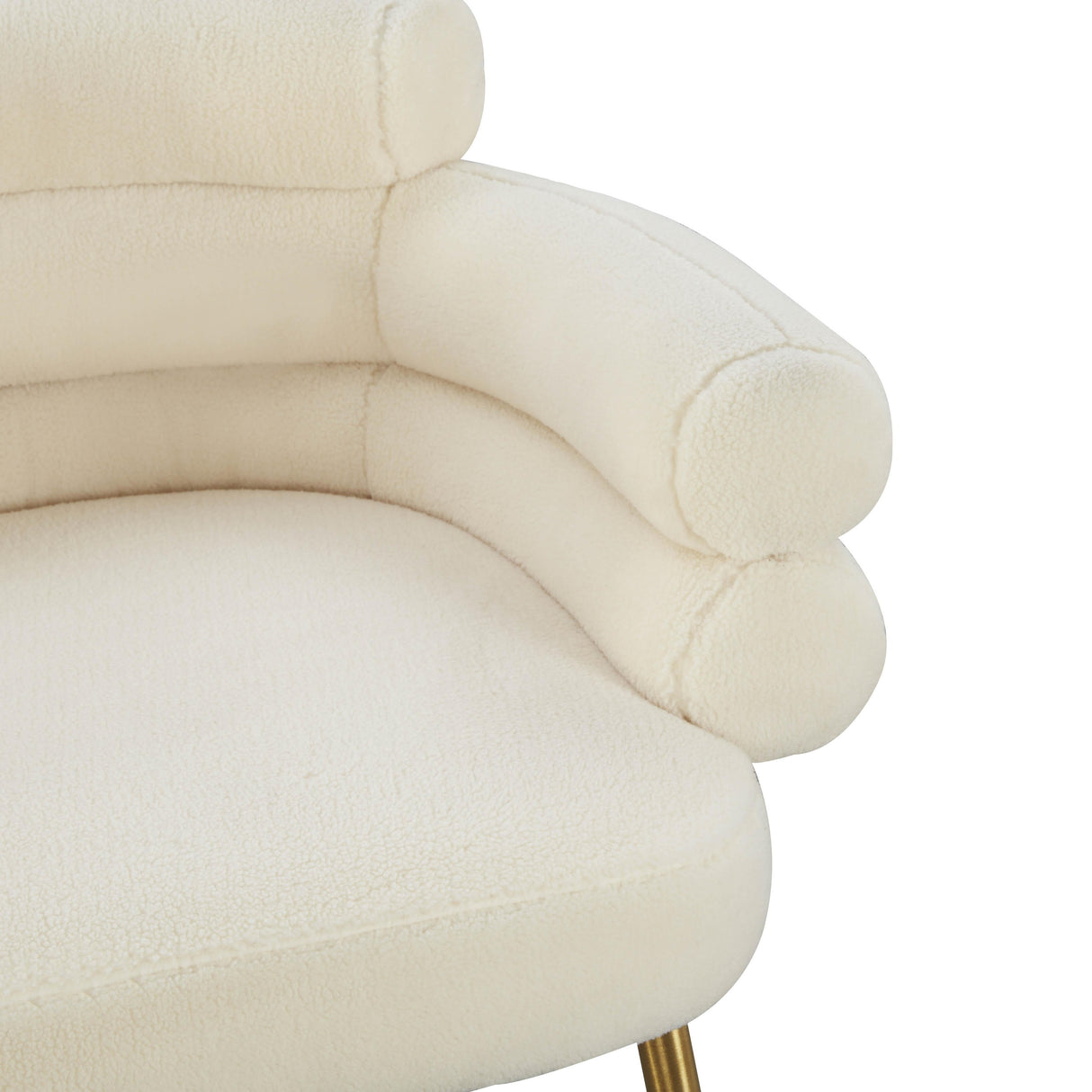 Dente Cream Performance Faux Sheepskin Dining Chair by TOV Furniture at Eve Furniture