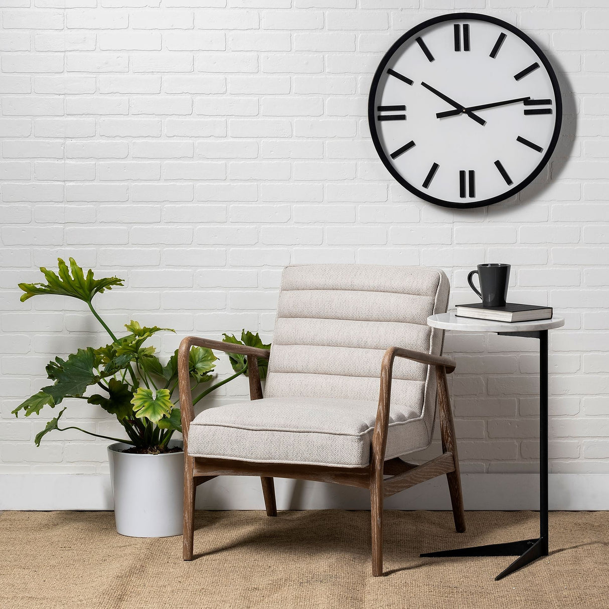 Derby Round Oversize Modern Wall Clock by Mercana at Eve Furniture