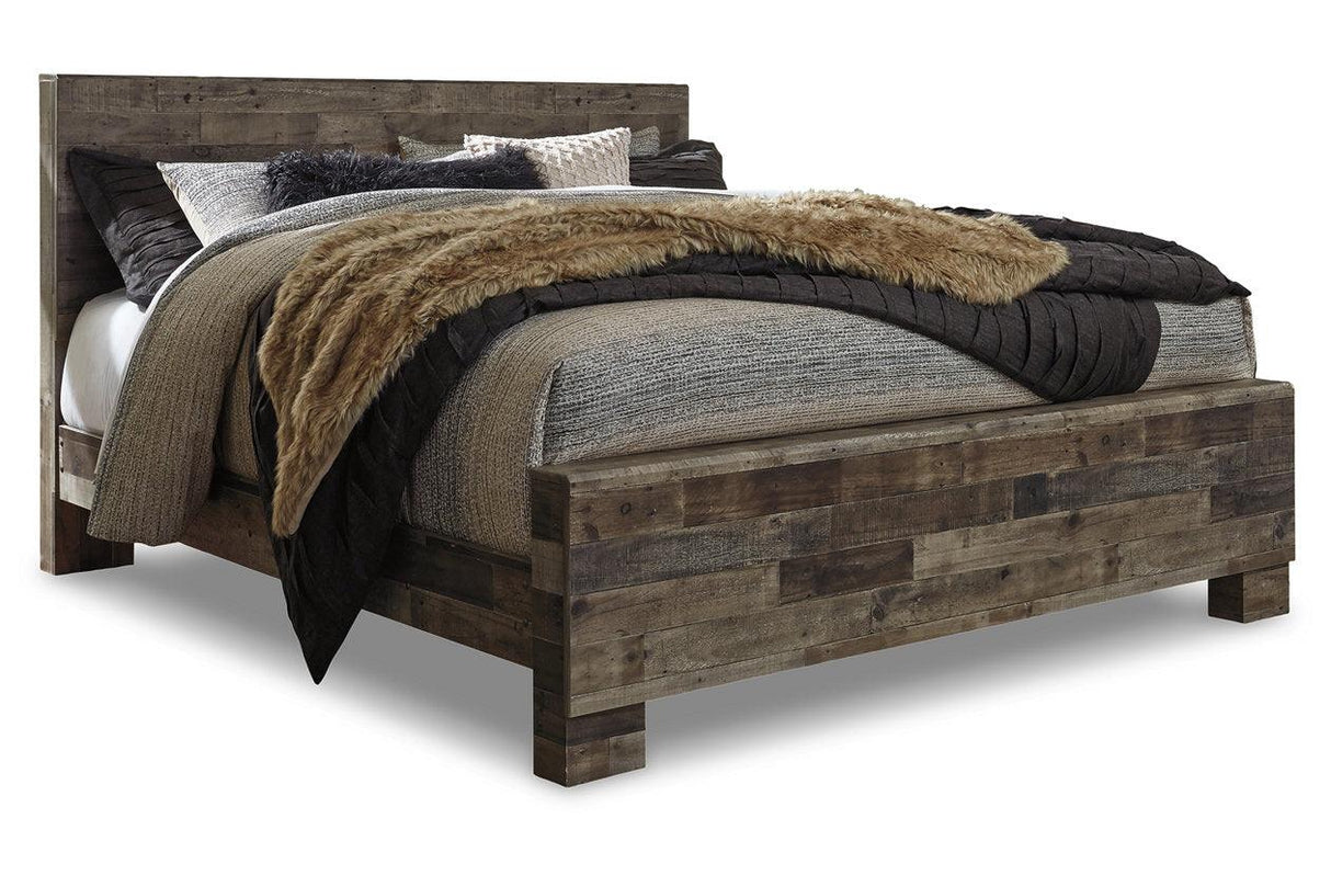 Derekson Multi Gray King Panel Bed by Ashley at Eve Furniture