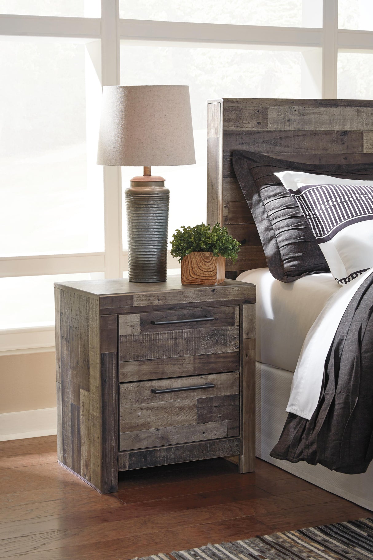 Derekson Multi Gray Nightstand by Ashley at Eve Furniture
