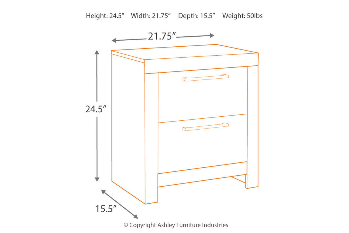 Derekson Multi Gray Nightstand by Ashley at Eve Furniture