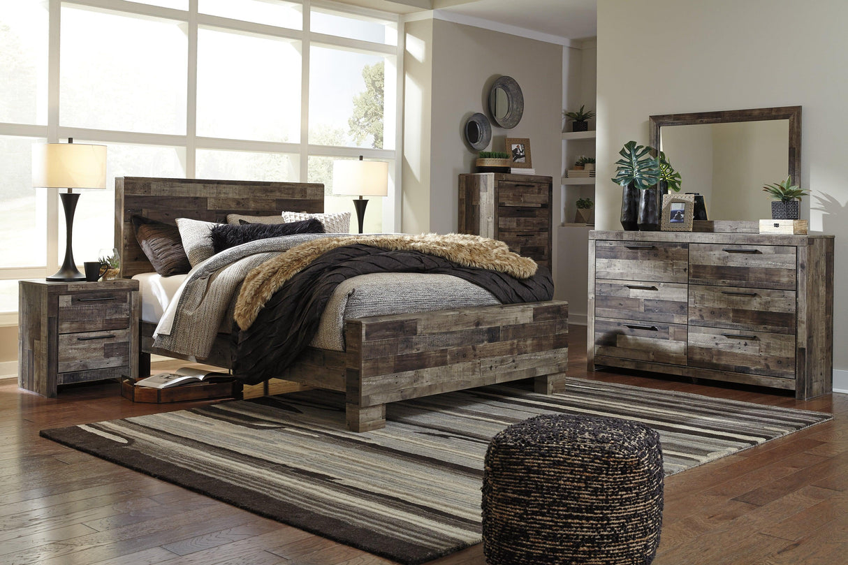 Derekson Multi Gray Panel Bedroom Set by Ashley at Eve Furniture