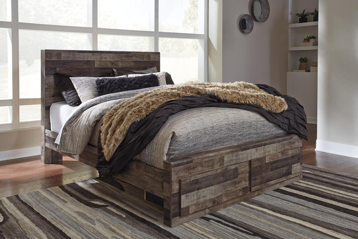 Derekson Multi Gray Queen Platform Bed with 2 Storage Drawers by Ashley at Eve Furniture