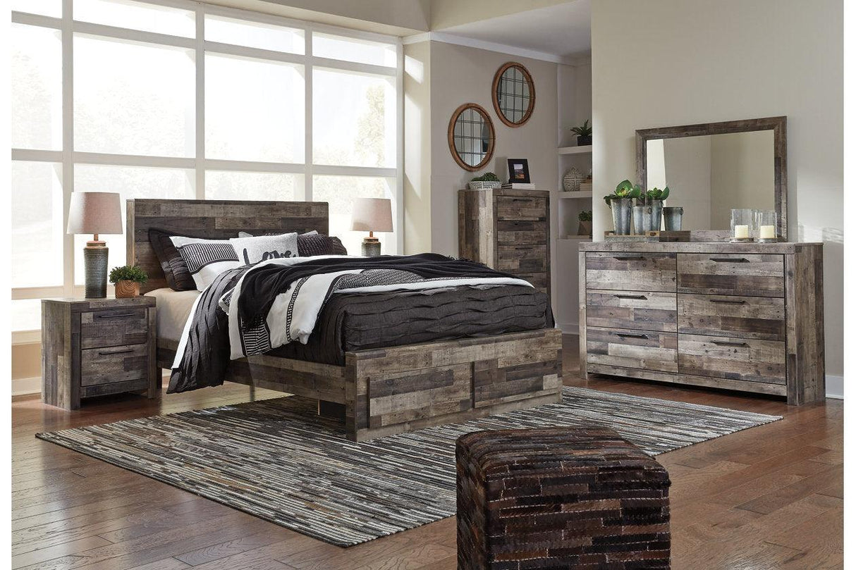 Derekson Multi Gray Queen Platform Bed with 2 Storage Drawers by Ashley at Eve Furniture