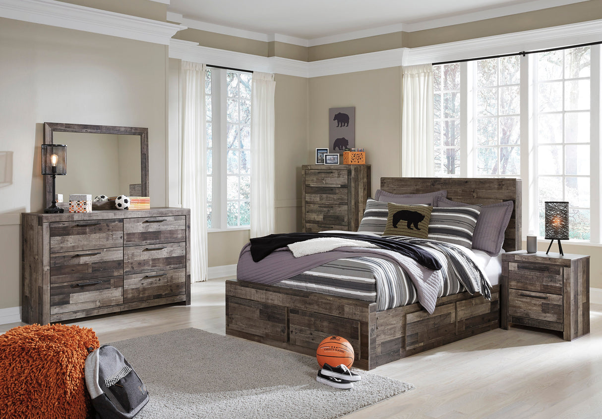 Derekson Multi Gray Storage Youth Platform Bedroom Set with 4 Drawers by Ashley at Eve Furniture