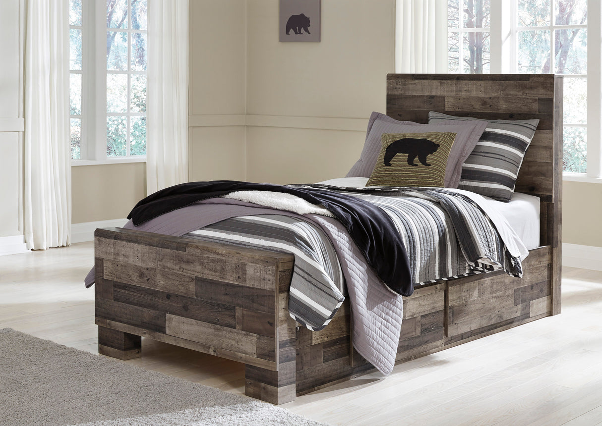Derekson Multi Gray Twin Storage Platform Bed with 2 Drawers by Ashley at Eve Furniture