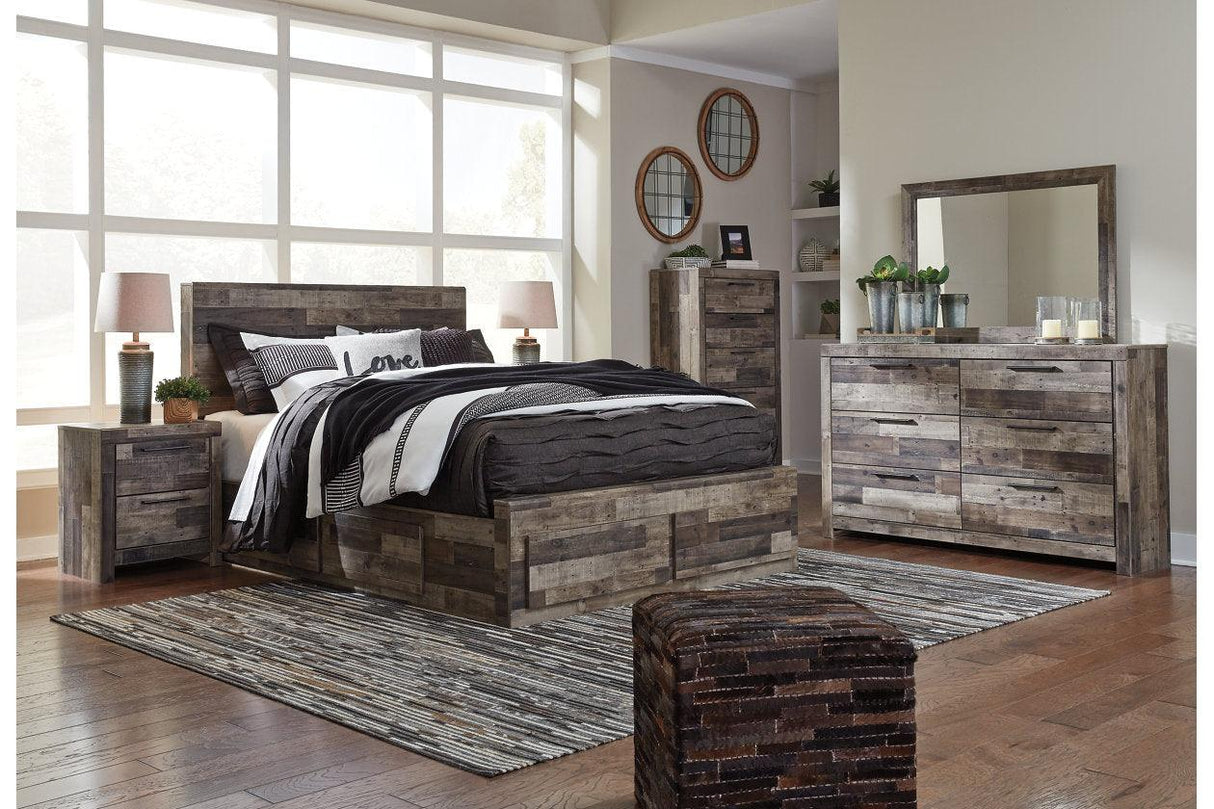 Derekson Multi Gray Queen Platform Bed with 6 Storage Drawers by Ashley at Eve Furniture
